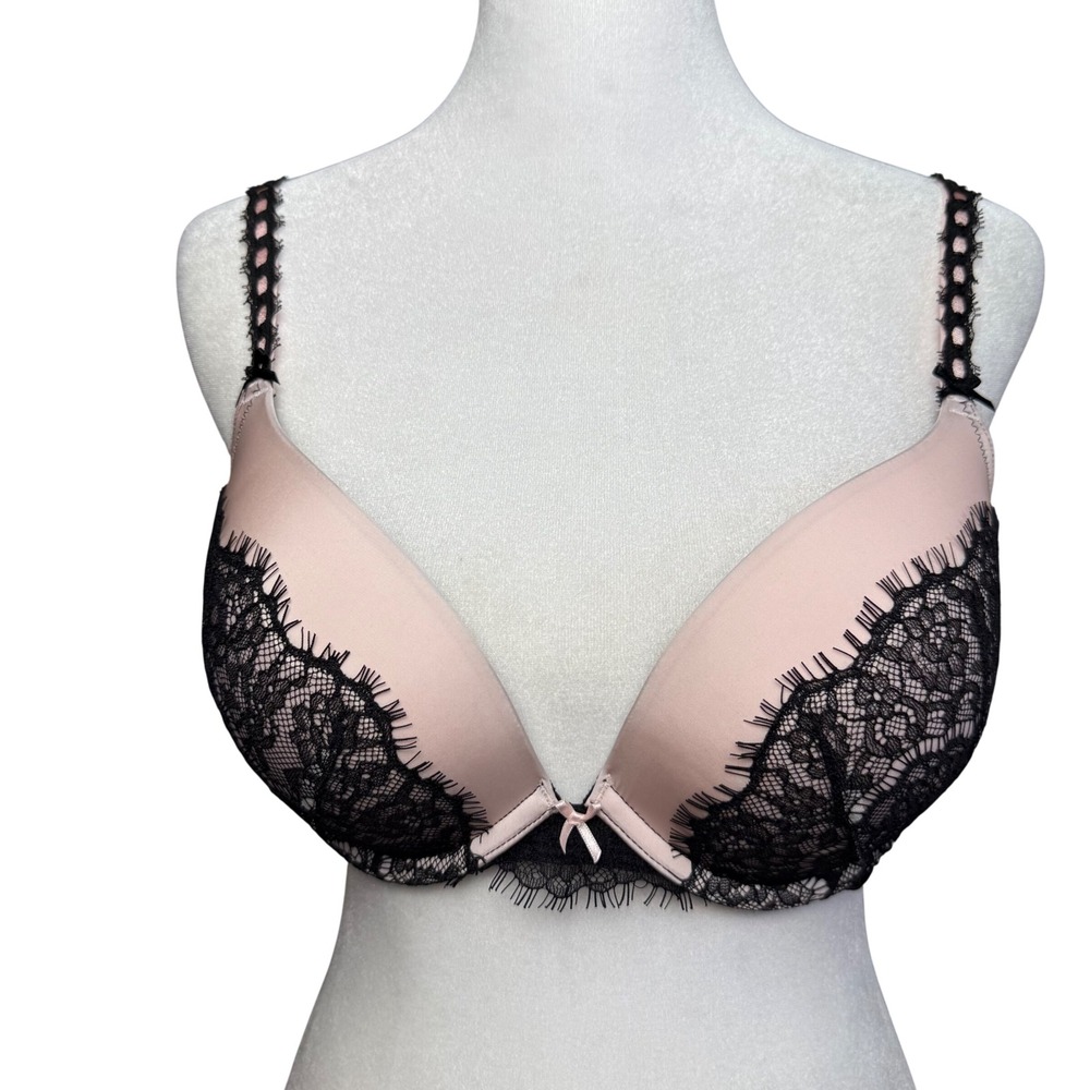 Victoria's Secret Dream Angels Push-Up Bra Women 34D Lace 2-Pack Teal Pink Black - Picture 8 of 14